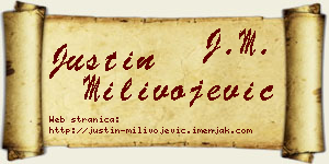 Justin Milivojević vizit kartica